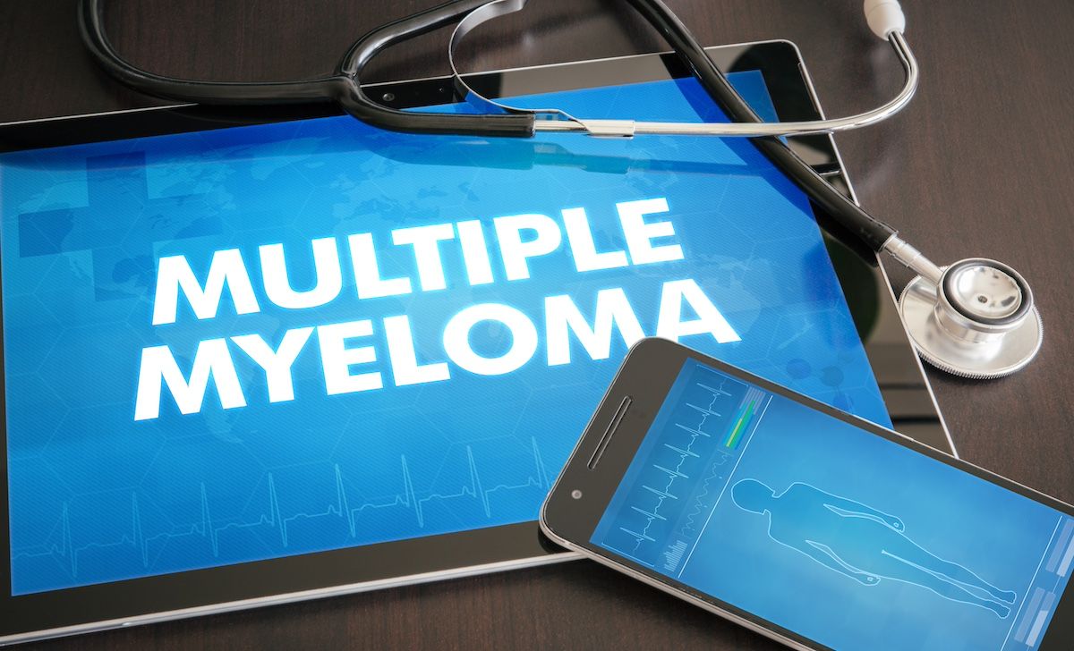 Multiple myeloma words appearing on table | Image credit: ibreakstock - stock.adobe.com