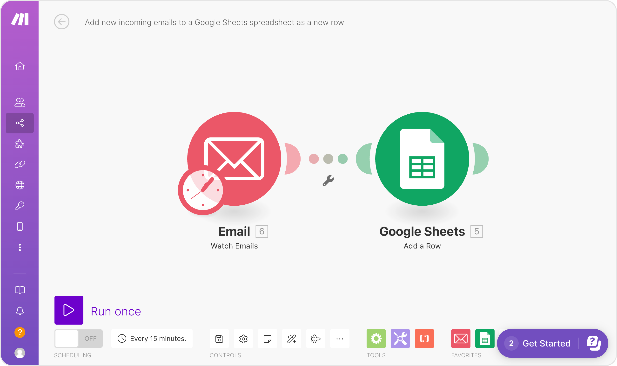 Screenshot of Make interface