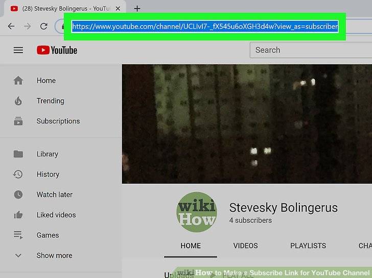 Copy channel URL