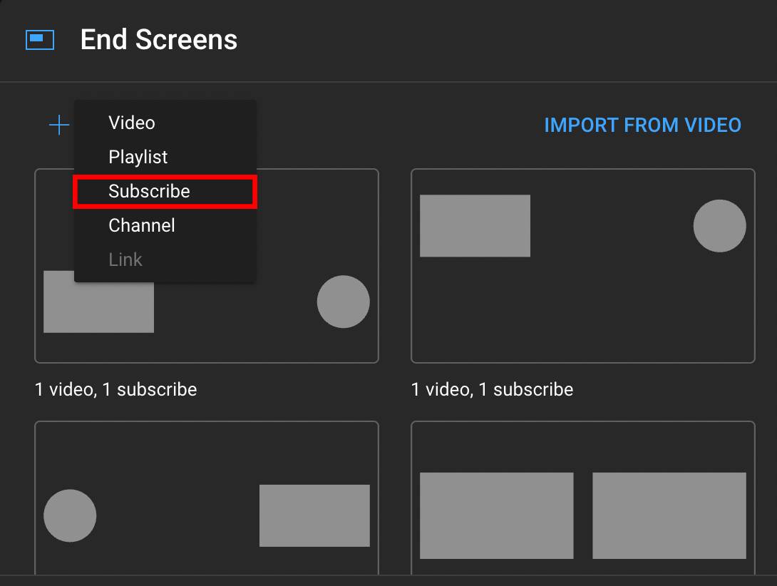 Subscribe option for end screen elements