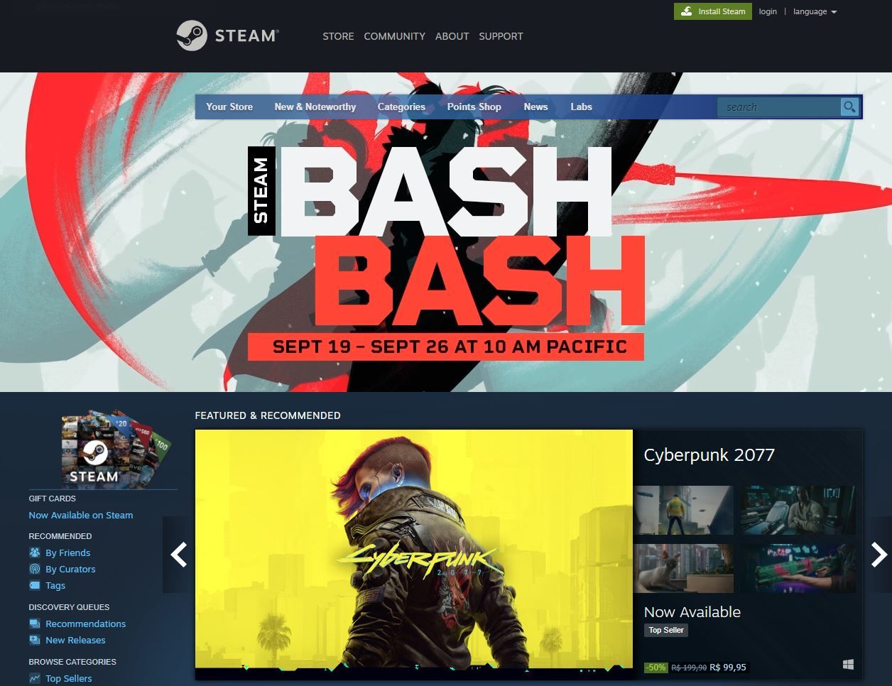 Steam storefront. 