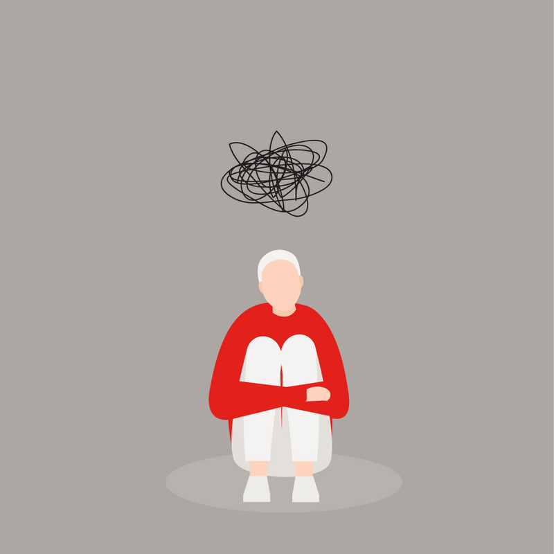 An illustration of a person dealing with depression
