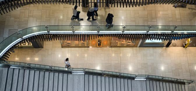 View inside a shopping mall