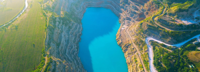 Overhead view of a mine site