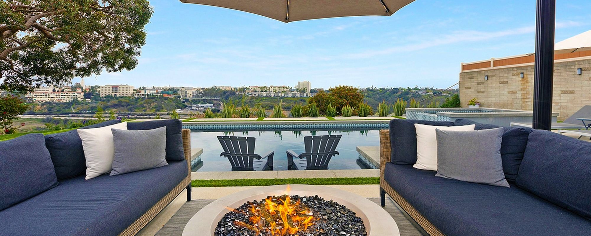 Outdoor fire pit at San Diego vacation rental