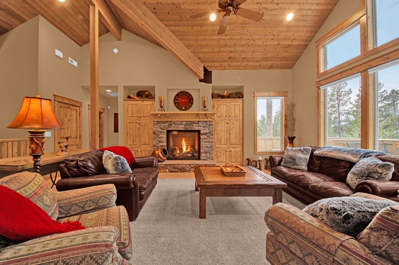 Relax by the fire in a Cascara Vacation Rentals home.