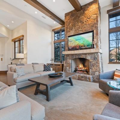 Living room in a Vail vacation rental.