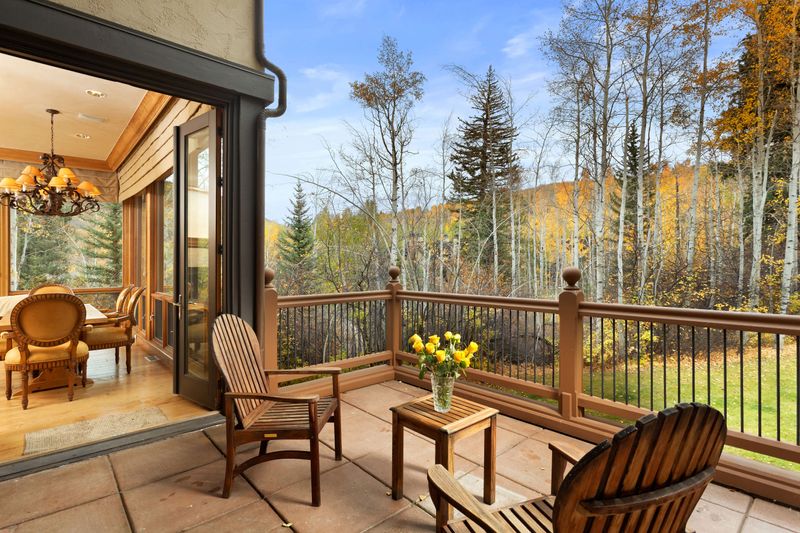 Outdoor seating area at Snowmass Vacations vacation home