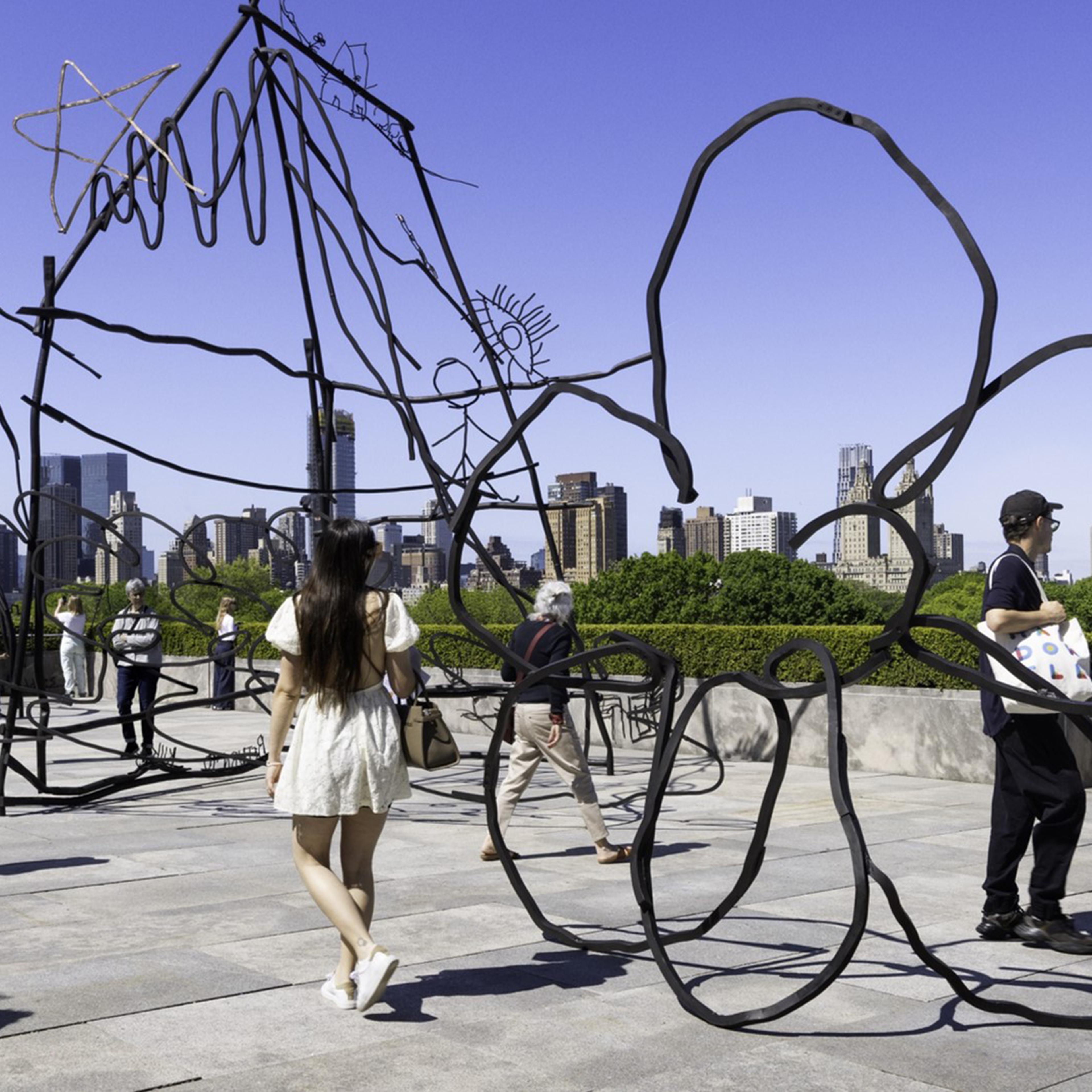 Large sculpture on the roof of The Met Museum