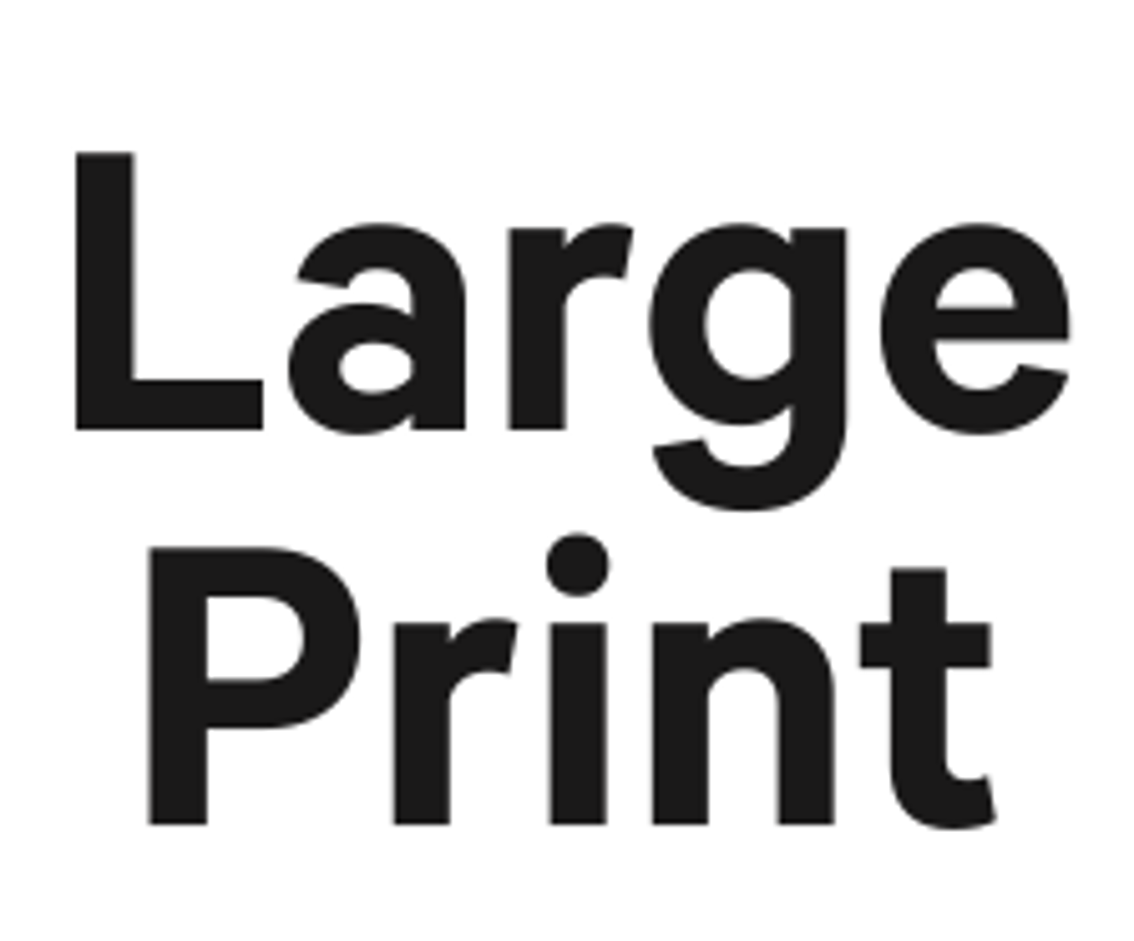 Black and white large print label