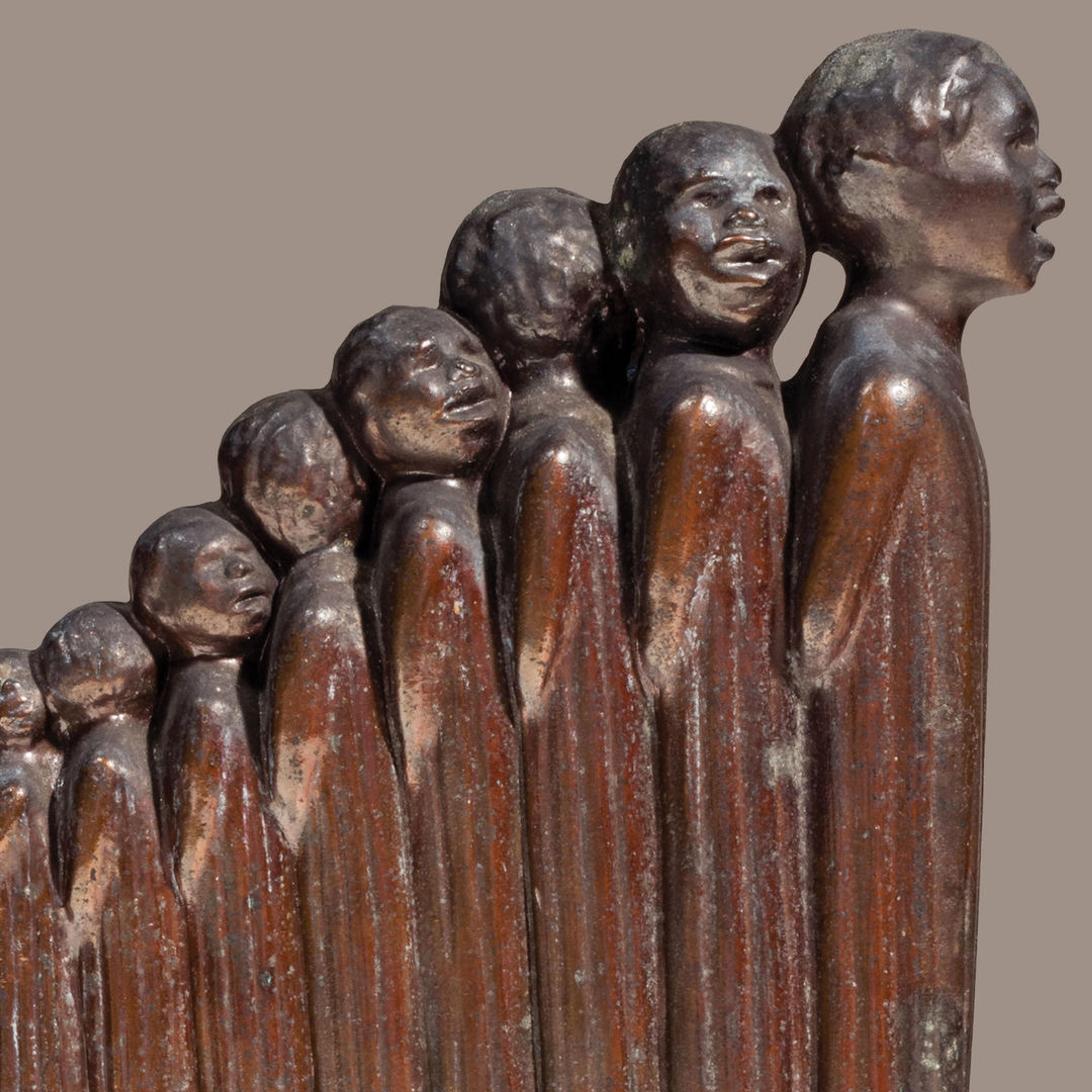 Detail of Augusta Savage's sculpture "Lift Every Voice and Sing"