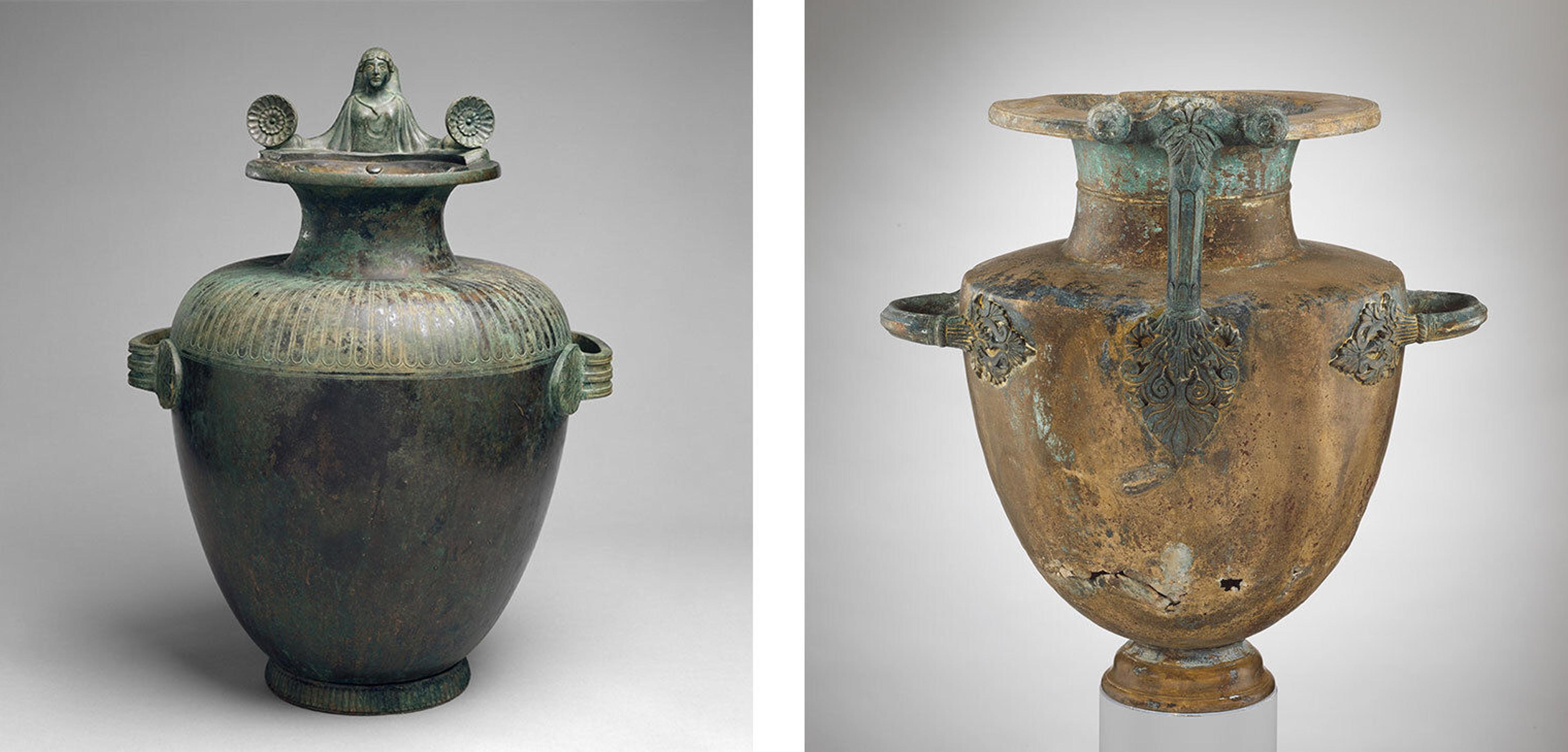 Two bronze vases
