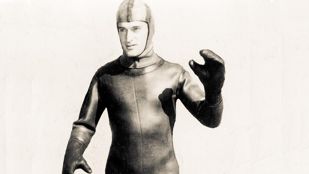 1953 wetsuit designed by Hugh Bradner 
