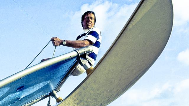 Hobie Alter sailing a Hobie Cat around 1968.