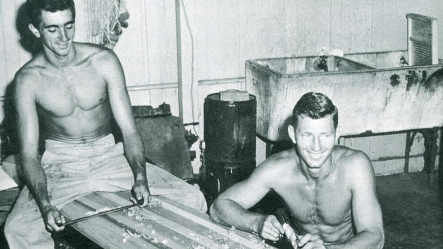 George Downing (left) and Wally Froieseth, late '40s 