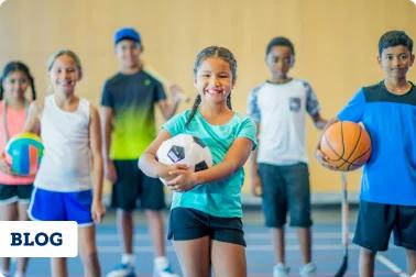 Youth athletes playing all sports (soccer, basketball, volleyball)