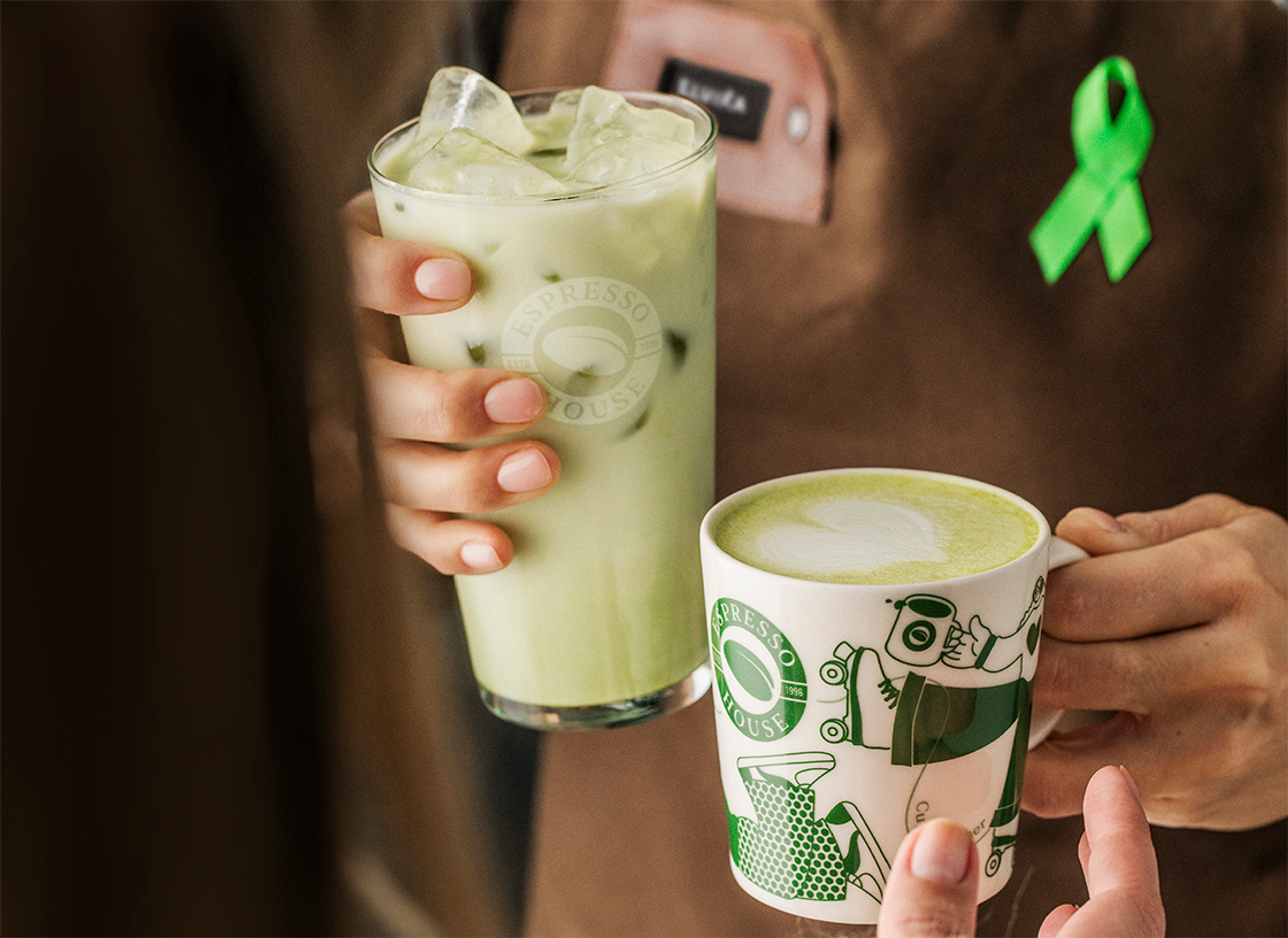 Osta oma mielinauhasi Espresso Housesta tai osallistu keräykseen ostamalla mieltä lämmittävä Matcha Latte!