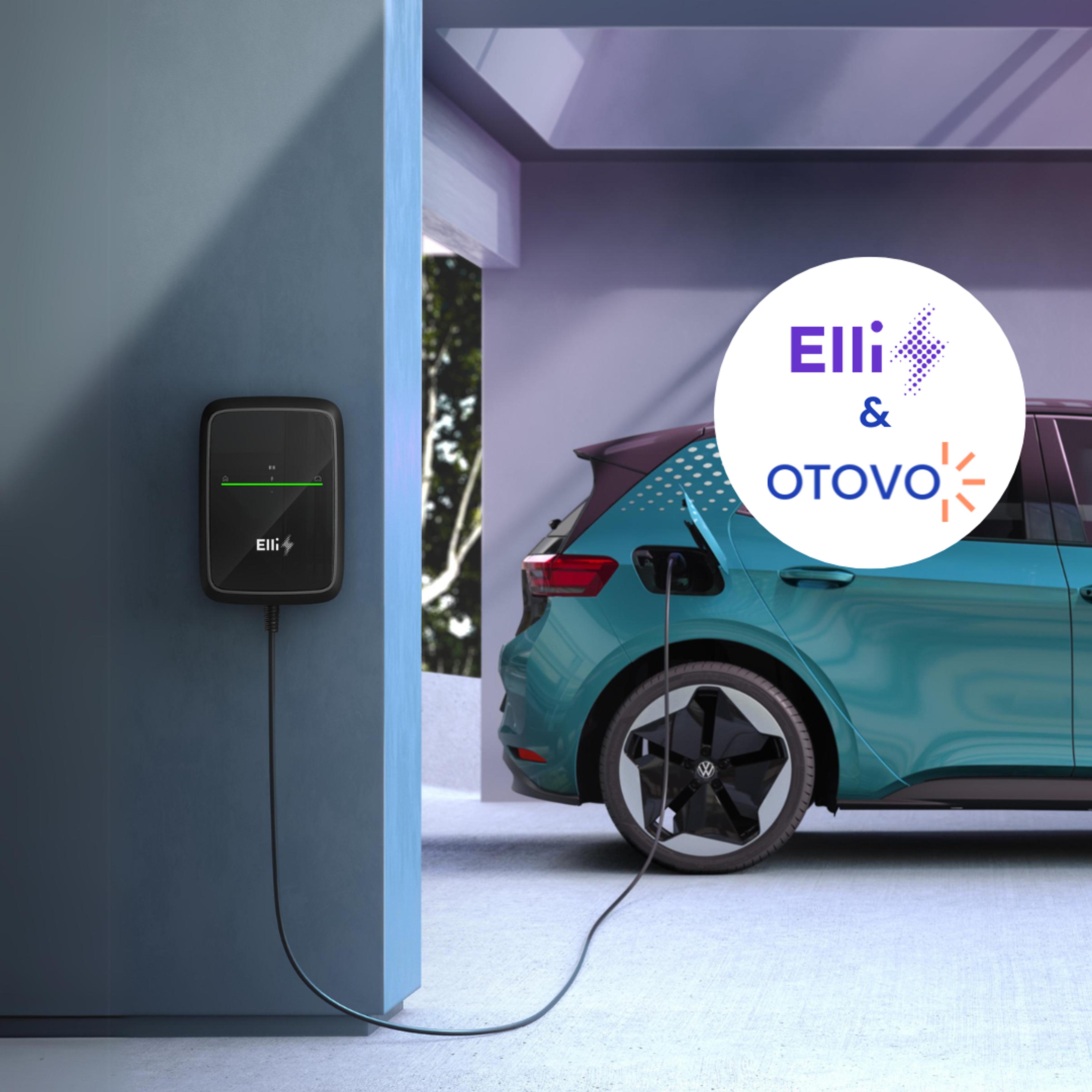 Ein Volkswagen E-Auto mit Elli Wallbox