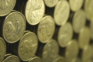 wall of Australian $2 coins