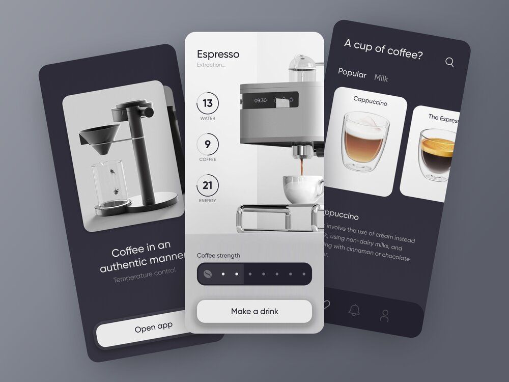 Example of IoT application for coffee machines