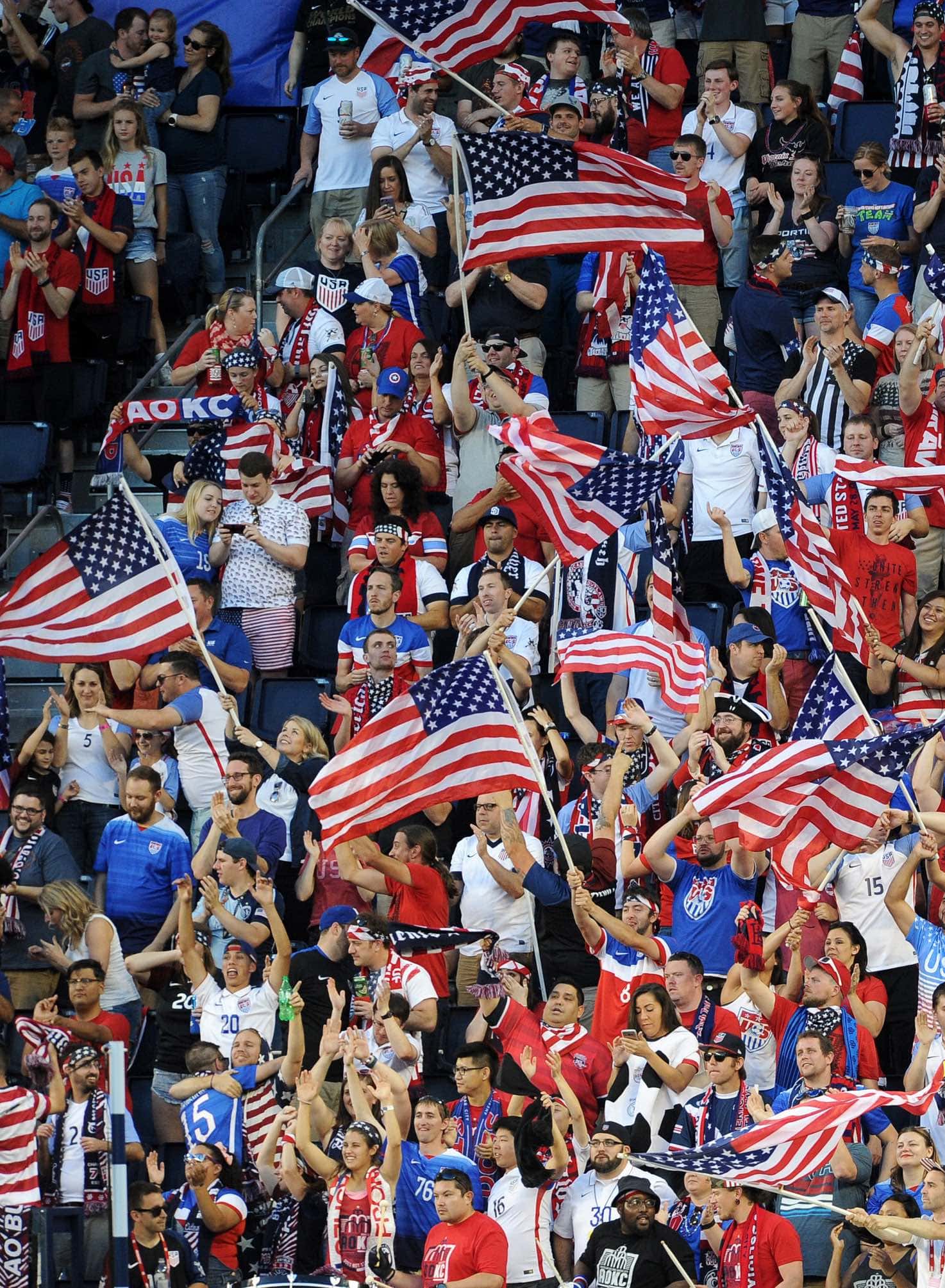 U.S. Soccer Fans In Stadium U.S. Soccer Fans In Stadium