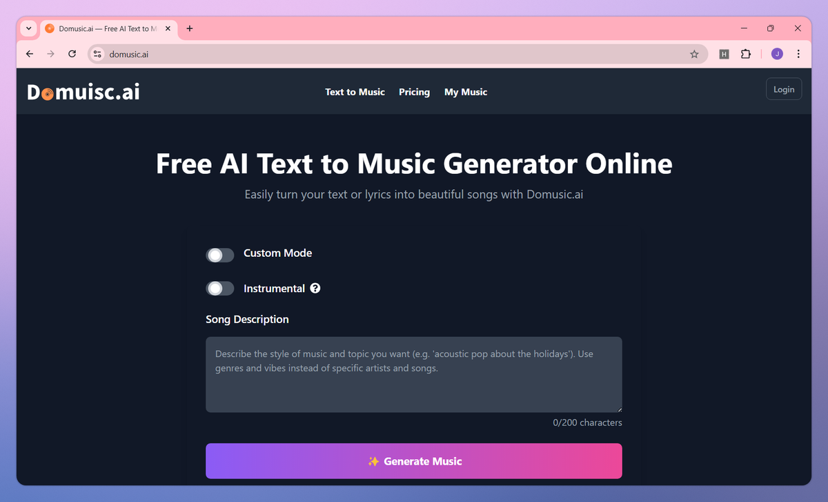Domusic.ai screenshot #1