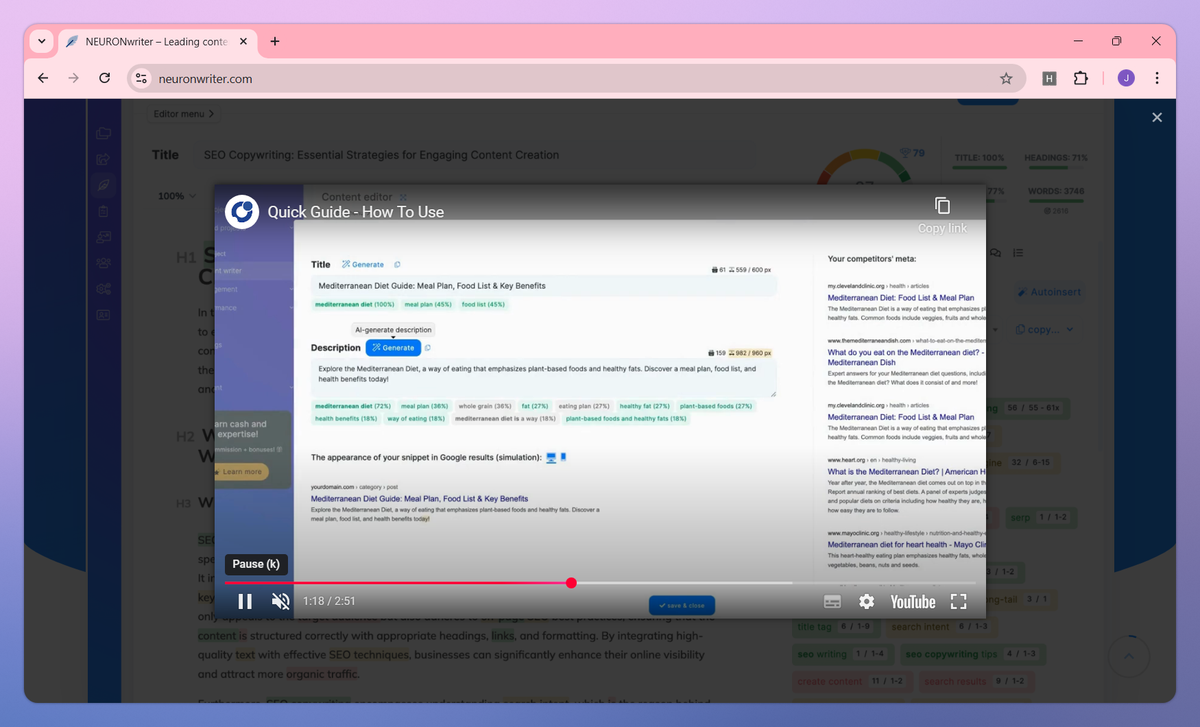 NEURONwriter screenshot #2