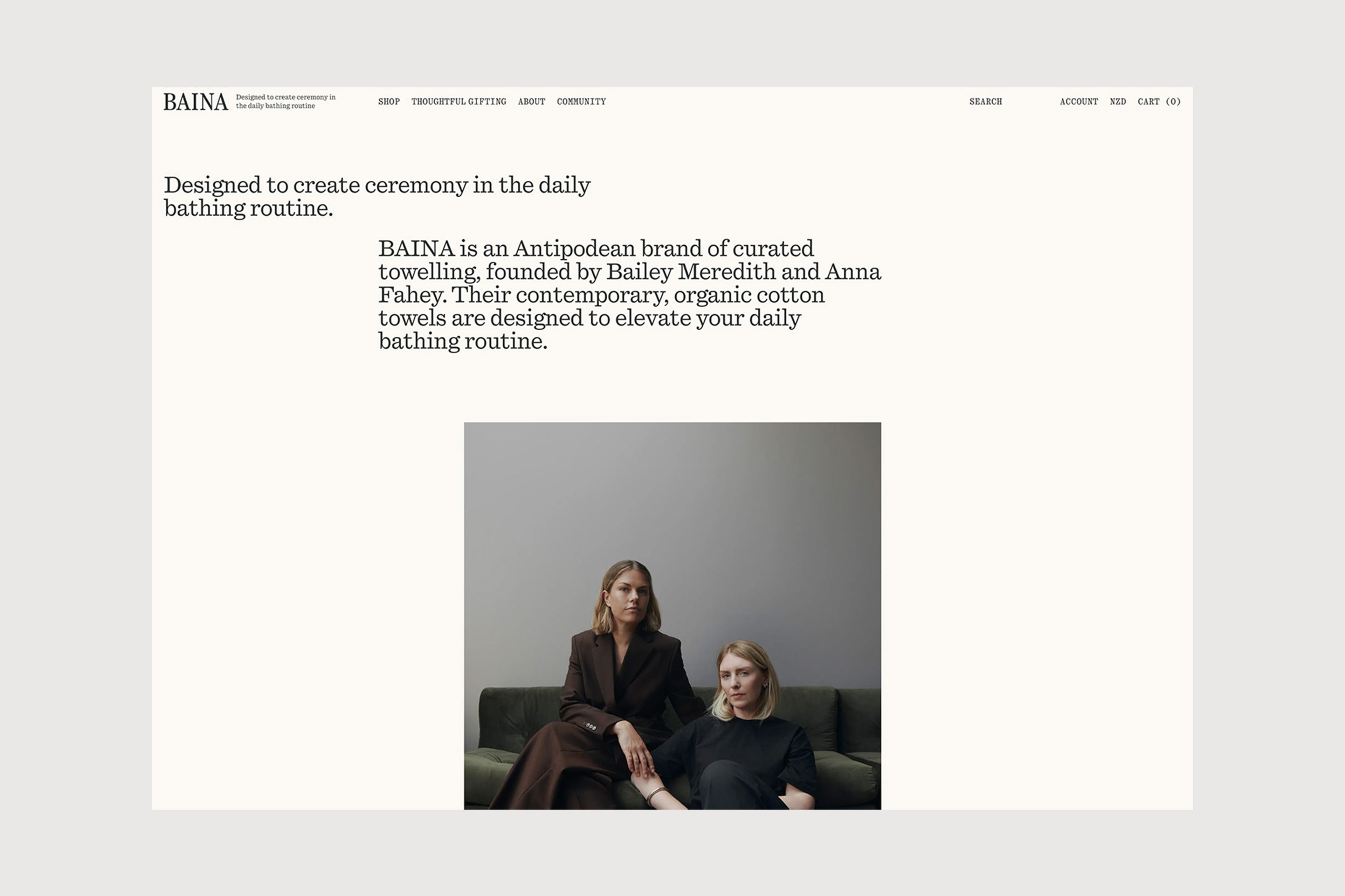 About Page, Desktop