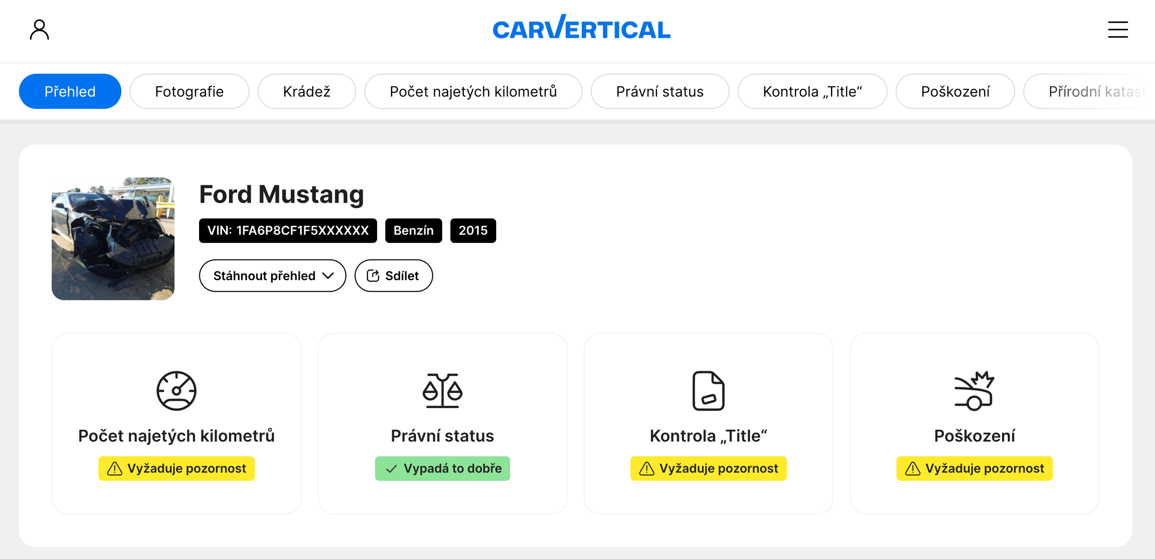 carVertical sample report