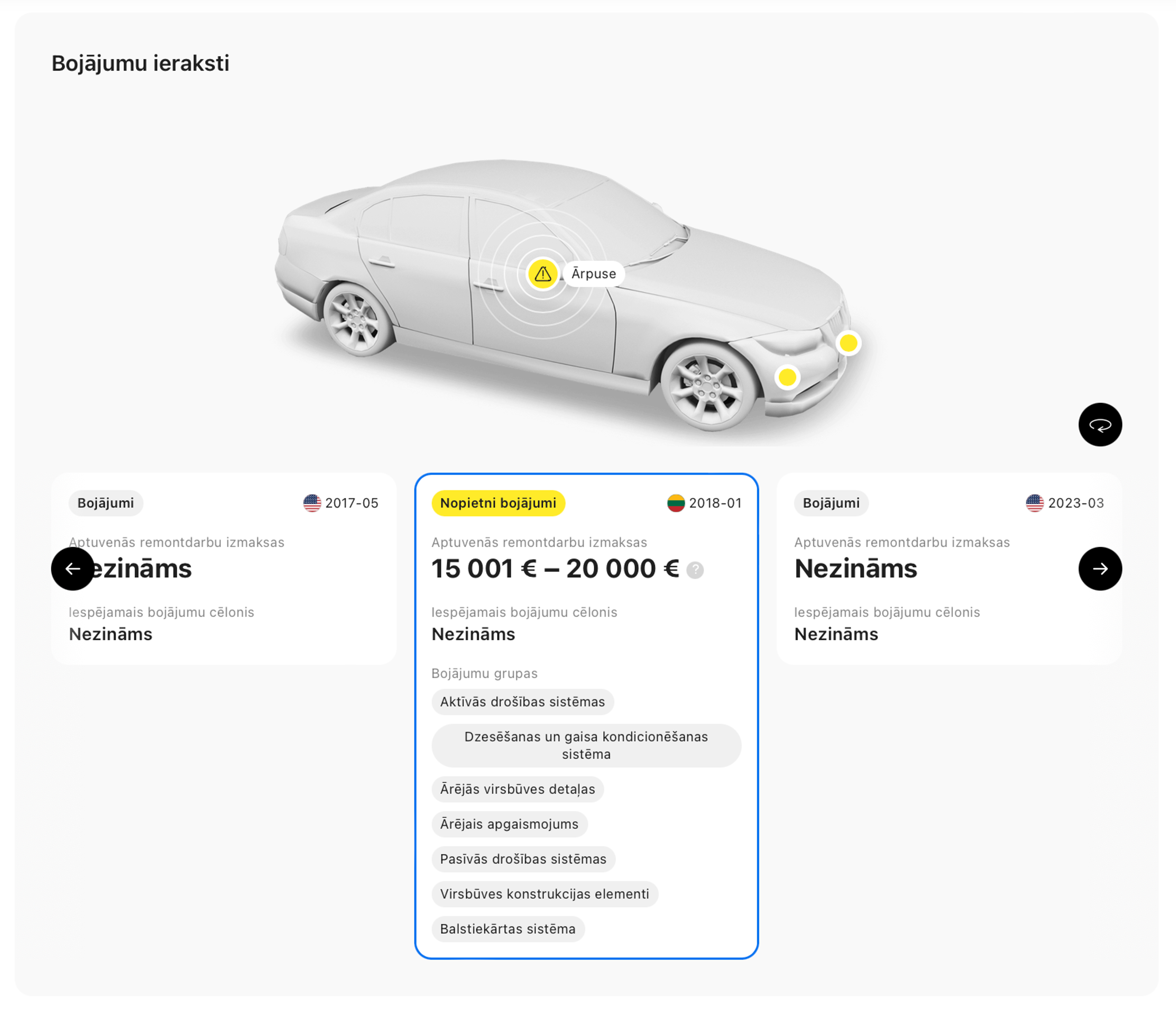 smagi auto bojājumi, transportlīdzekļa bojājumi apm. izmaksas, transportlīdzekļa vēstures atskaite