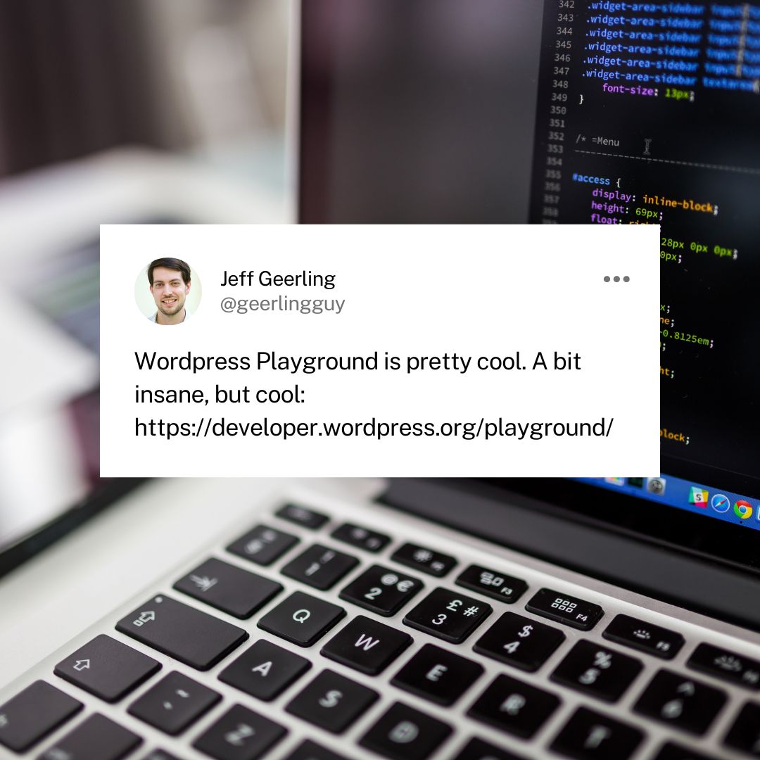 A WordPress tweet from Jeff Geerling.