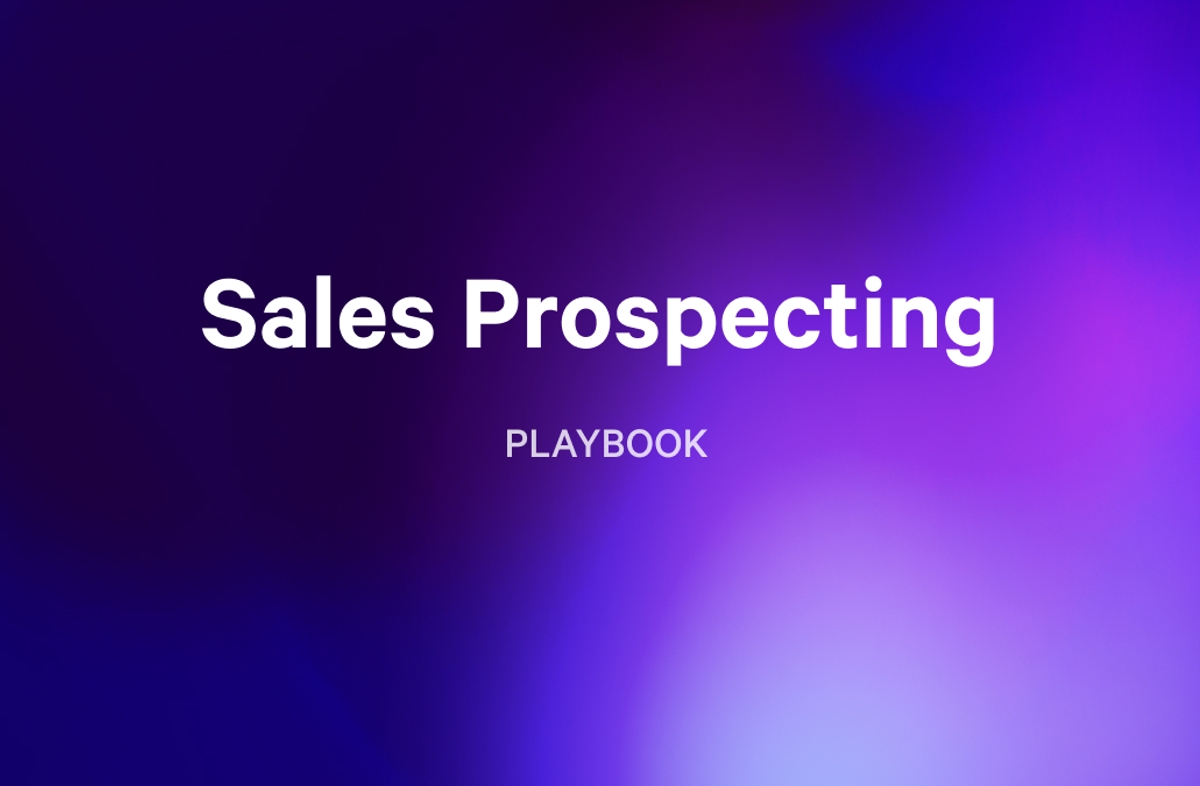 a purple background with the words `` sales prospecting playbook '' on it .