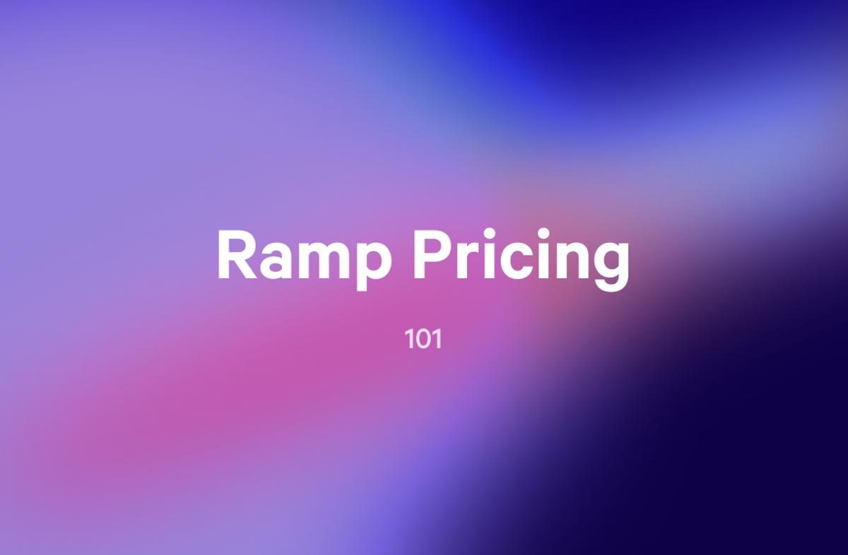 ramp pricing 101 is written on a purple and blue background