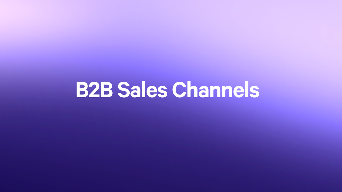 a purple background with the words b2b sales channels on it