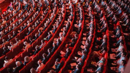 Lots of people in the audience for the big event. Photography: Elleni Toumpas